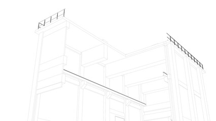 3D illustration of industrial project