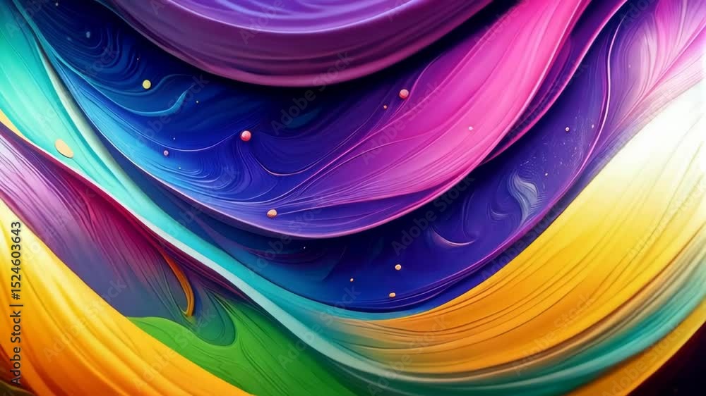 Poster vibrant flowing multicolored gradients creates an abstract background with smooth transitions and vi