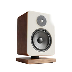Sleek modern audio speaker isolated on a transparent background