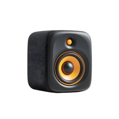 Sleek modern audio speaker isolated on a transparent background