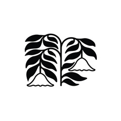 silhouette of a flower blooming but wilting logo vector