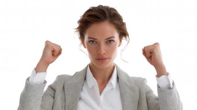Confident Business Woman Showing Determination