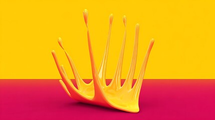 Glossy paint splash on vibrant background