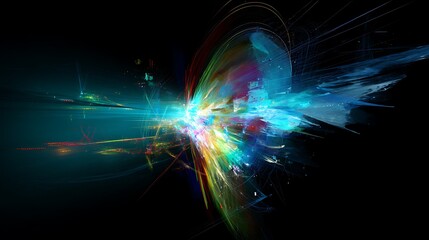 Abstract colorful explosion against dark background