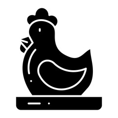 Chicken glyph icon
