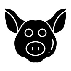 Pig glyph icon