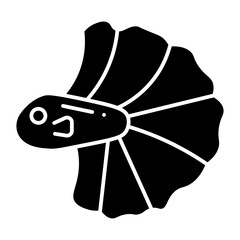 beta fish glyph icon