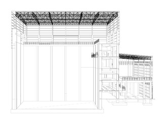 3D illustration of building structure