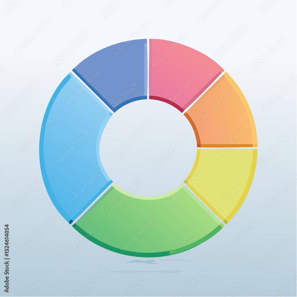 Aufkleber a modern donut-style chart using pastel segments in a clean and simple layout, great for infographic