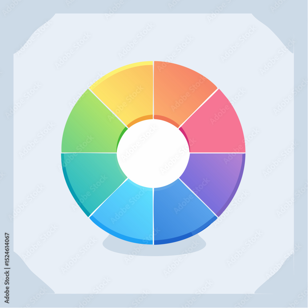 Poster a modern donut-style chart using pastel segments in a clean and simple layout, great for infographic