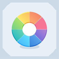 Obraz premium A modern donut-style chart using pastel segments in a clean and simple layout, great for infographics or dashboards.