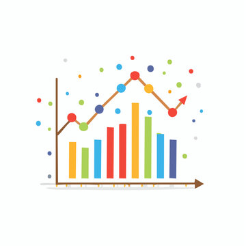 A minimal scatter graph featuring floating data points across a clean grid, ideal for showing correlations or trends.