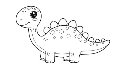 Fototapeta premium Cute baby dinosaur cartoon vector illustration with a happy green reptile character
