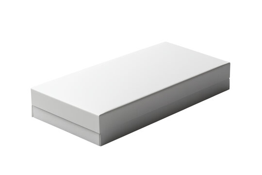 White rectangular cardboard box isolated on white background