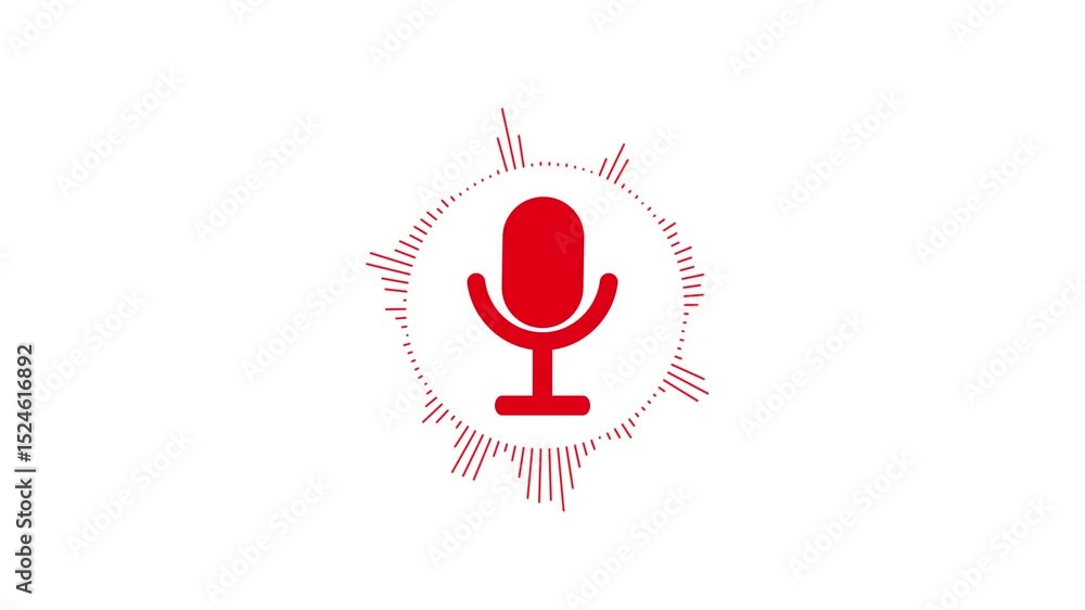 Aufkleber abstract microphone with sound waveform. sound audio waves isolated on white background. seamless lo