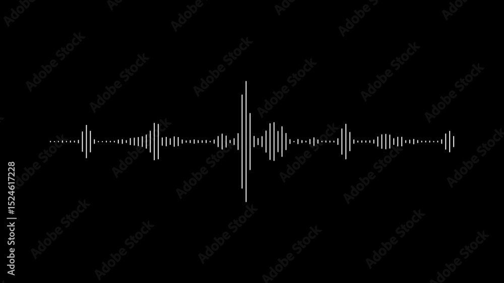 Aufkleber abstract sound waveform. sound audio waves isolated on black background. seamless loop animation.4k 