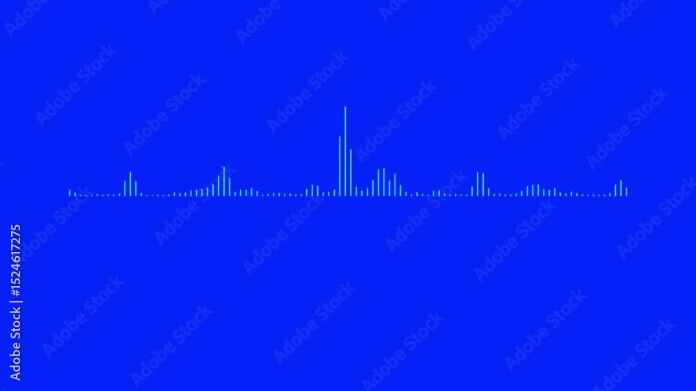 Aufkleber abstract sound waveform. sound audio waves isolated on blue background. seamless loop animation.4k a