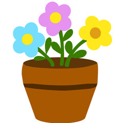 flower in pot, colorful , garden