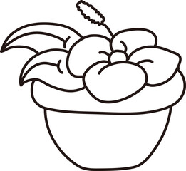 Blooming Flower Potted Plant Doodle

