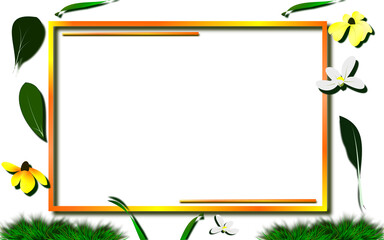Floral background with blank frame border
