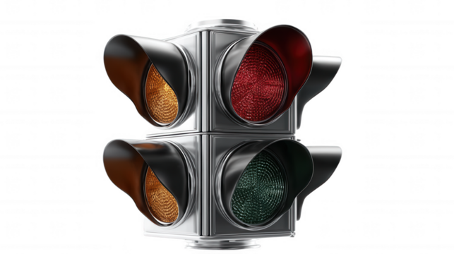 3D Rendering of a Modern Traffic Light