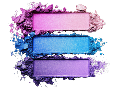 Three eyeshadow palettes with crushed pigment