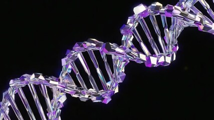 Spinning DNA double helix surrounded by digital data and binary code - Powered by Adobe