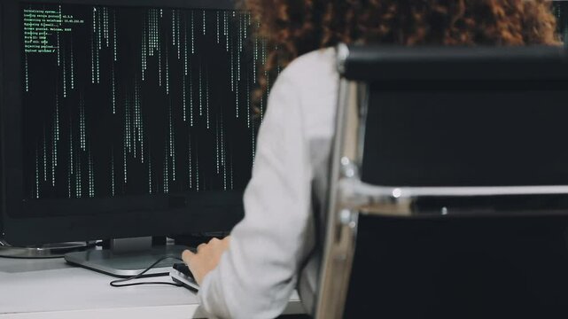 Two asian team working development of programming and encryption technology website design programmers on desk in office