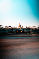 Obraz premium A photo of St. Paul's Cathedral taken from the Millennium Bridge