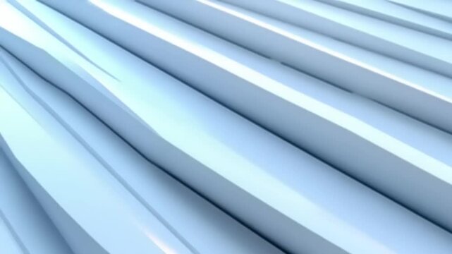 Abstract Light Blue 3D Render: Parallel Lines, Geometric Shapes, Minimalist Design
