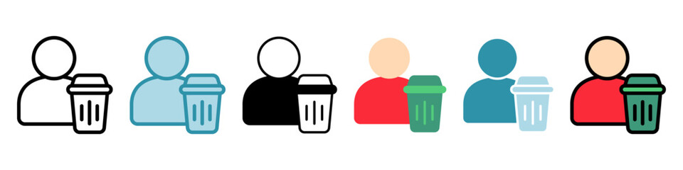 Delete User multi style, mini illustration icon. use for modern concept, print, UI, UX kit, web and app development. Vector related to account management, ecommerce, banking and finance.