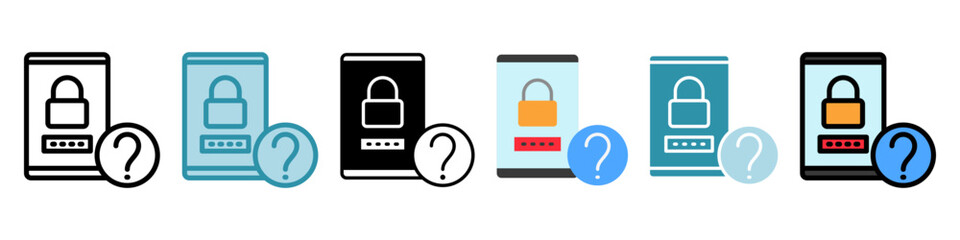 Forgot Password multi style, mini illustration icon. use for modern concept, print, UI, UX kit, web and app development. Vector related to account management, ecommerce, banking and finance.