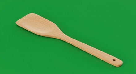 A wooden spatula ideal for culinary content, cooking animations, or kitchen product promotions highlighting craftsmanship and simplicity.