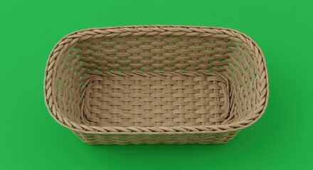 Empty woven basket ideal for eco-friendly branding, product displays, or lifestyle content in sustainability and home decor marketing.