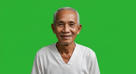 Friendly elderly man portrait ideal for healthcare, community, or aging-related marketing and web content.
