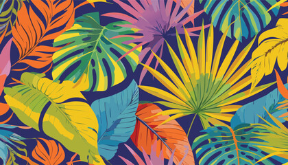 Seamless Minimalist Tropical Leaf Pattern – Modern Botanical Repeat Design