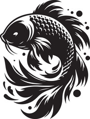Obraz premium black and white fish