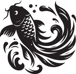 Obraz premium black and white fish