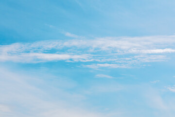 Fototapeta premium 鮮やかな青空を背景にした雲の筋が広がる空