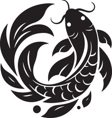 Naklejka premium black and white fish