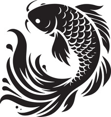 Fototapeta premium black and white fish