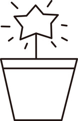 Star Shaped Plant in Pot Doodle

