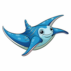 shark cartoon isolated on white