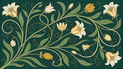 Fototapeta premium Elegant floral design art print home decor botanical inspiration stylish ambiance nature aesthetic