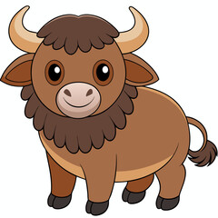 vector illustration of cartoon cow