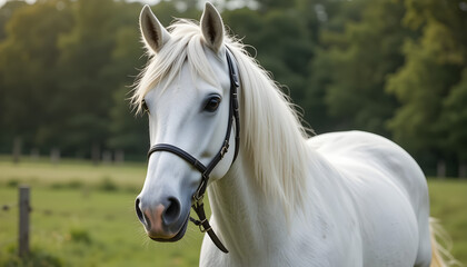 Fototapeta premium American White Draft horse