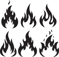 Fire flame silhouette vector illustration