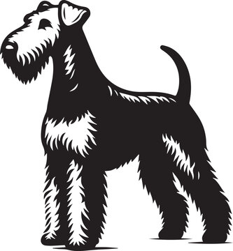 airedale terrier dog silhouette, airedale terrier dog vector illustration, dog vector illustration icon