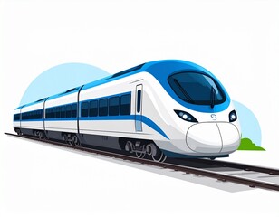 Naklejka premium Bullet train or Metro train vector illustration white background 