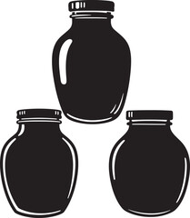 Glass jar bottle silhouette vector illustration